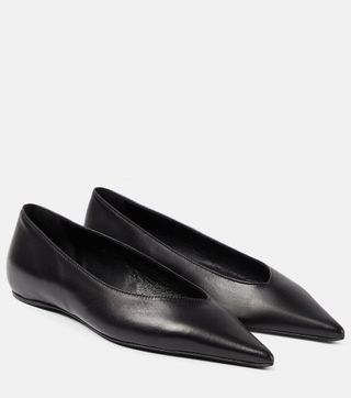 The Asymmetric Leather Ballet Flats