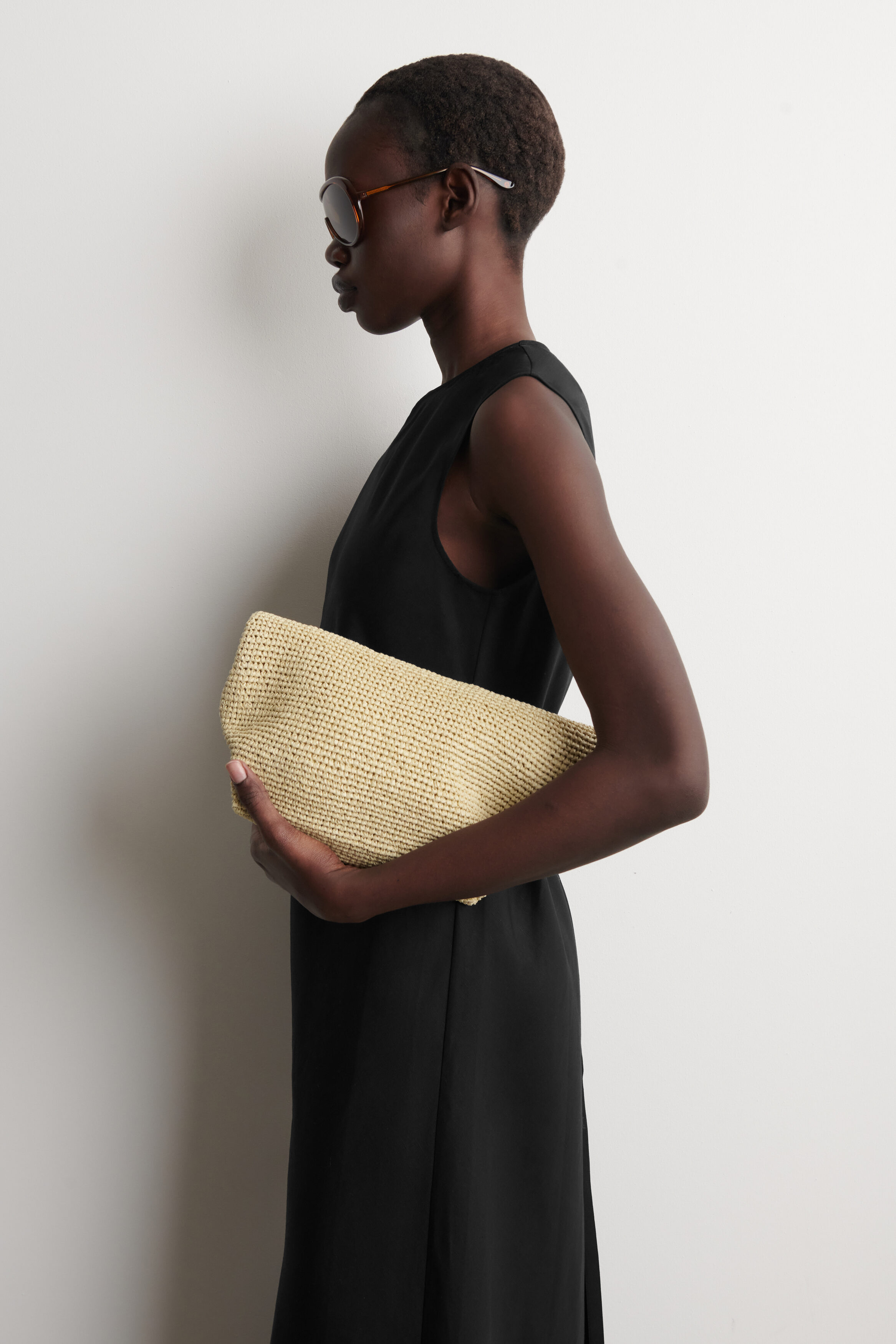 Folded Clutch Bag - Straw
