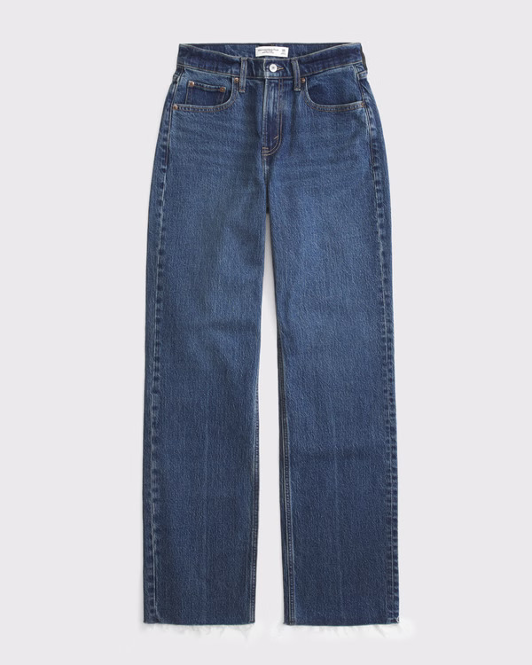 High Rise 90s Relaxed Raw Hem Jean