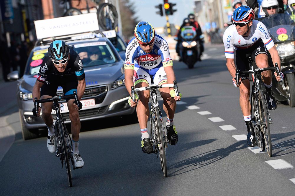 Thomas gets ready to attack Sagan and Stybar.