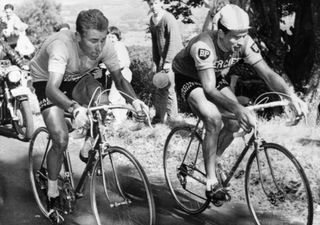 Jacques Anquetil and Raymond Poulidor on the Puy de Dôme