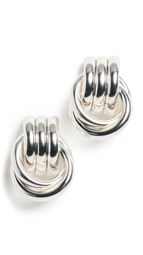 Baby Knot Silver Statement Earrings &amp;ndash; Silver Plated Earrings &amp;ndash; Modern Twisted Knot Design &amp;ndash; Bold Everyday Jewelry by Heaven Mayhem