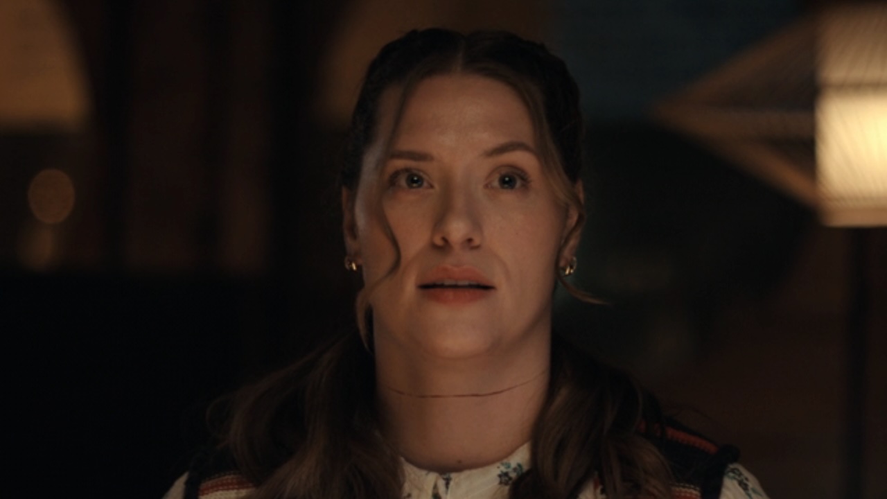 Danica Dreyer looking surprised in The Monkey
