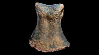 A fossilized toe bone of Fostoria dhimbangunmal found in opal.