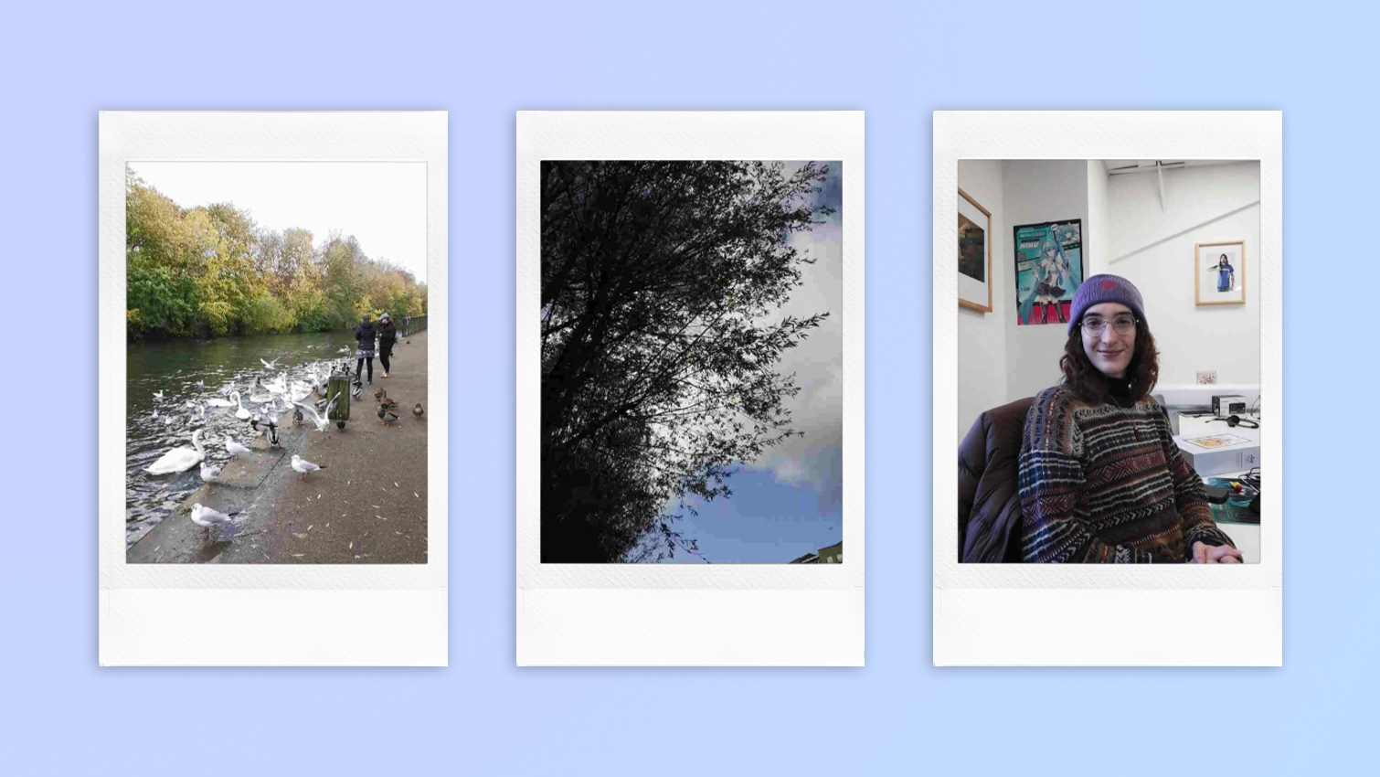 Instant photo prints taken on a Fujifilm Instax mini LiPlay Plus hybrid instant camera