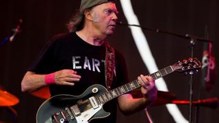 Neil Young and Crazy Horse perform on stage at British Summer Time Festival>> at Hyde Park on July 12, 2014 in London