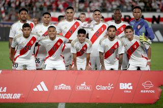 Peru players pose for a team photograph prior to the international friendly between Peru and Dominican Republic at Estadio Monumental on March 26, 2024 in Lima, Peru. (Photo by Raul Sifuentes/Getty Images) Peru Copa America 2024 squad