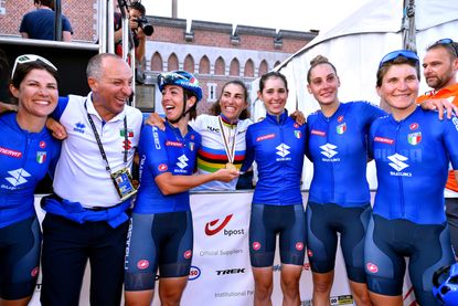 The Italian team celebrate yet another win at the World Championships