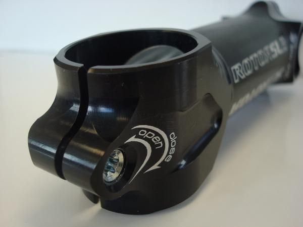 The single-bolt clamp hardware is borrowed from Rotor's 3D crankset.