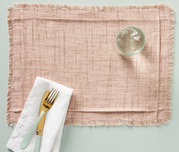 Pink frayed placemats | Was £10, Now £8