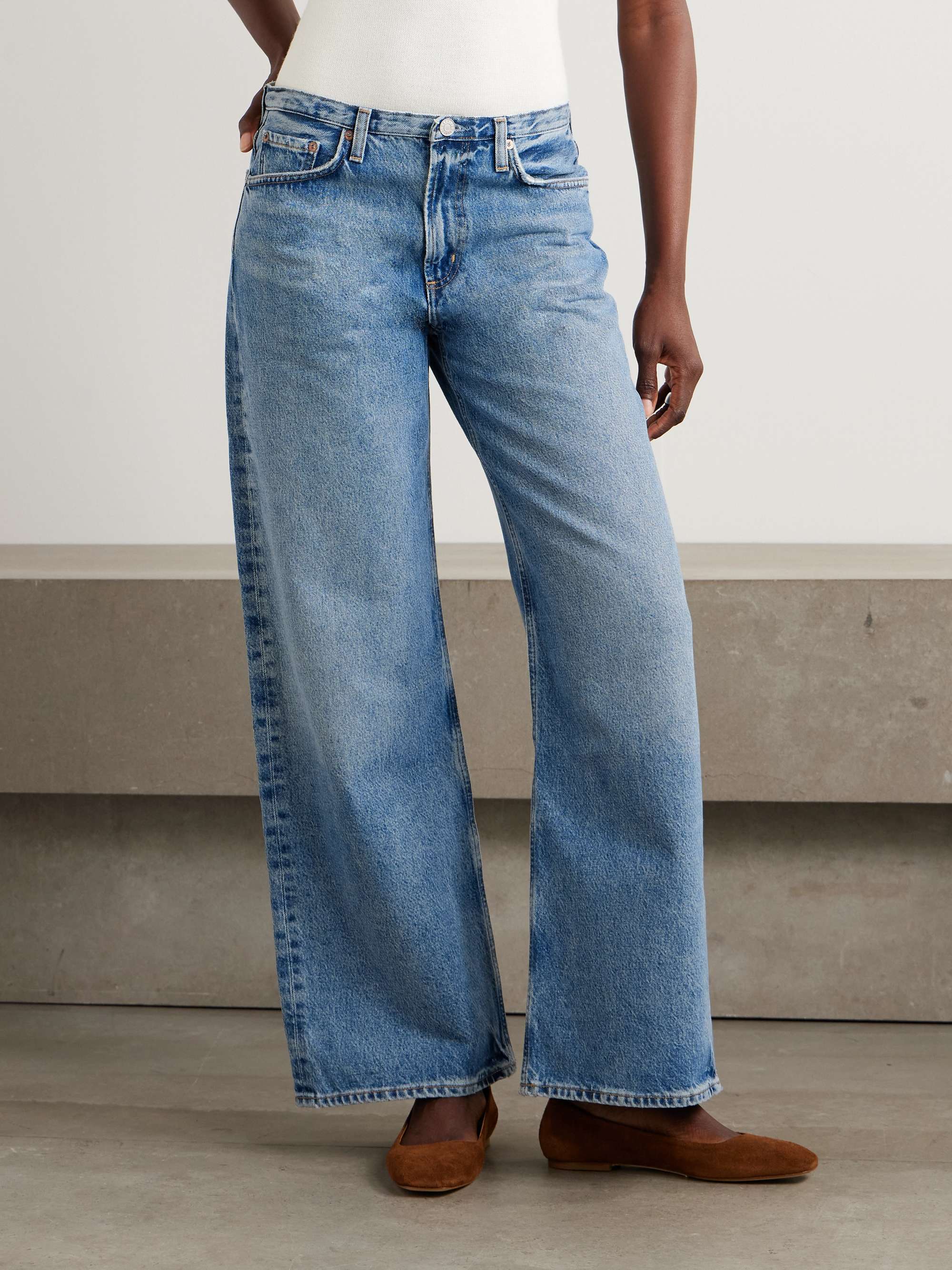 Kiera Mid-Rise Wide-Leg Organic Jeans