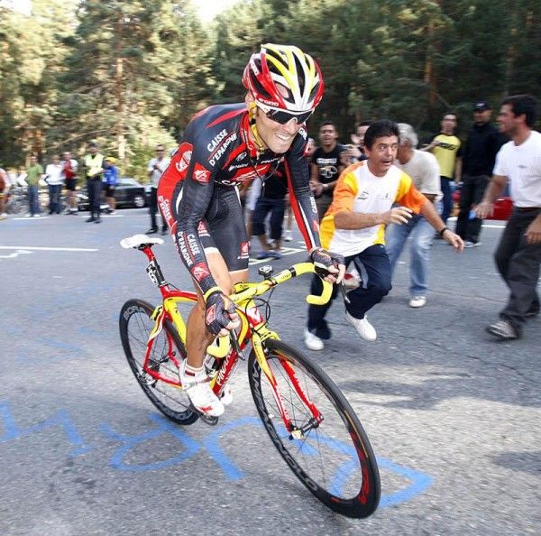 Alejandro Valverde (Caisse d'Epargne) had the best time until the Astana duo came through.