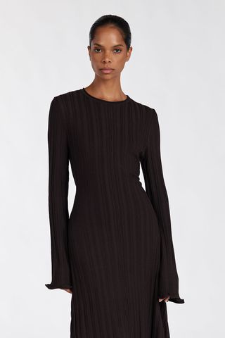 Dissh Sylvia Bitter Choc Knit Midi Dress 