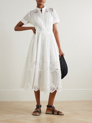 ZIMMERMANN, Pop Guipure Lace-Trimmed Cotton-Gauze Midi Shirt Dress