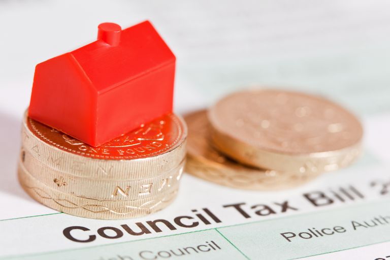 pound coins on top of a council tax bill