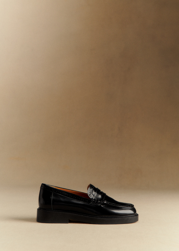 Adam Loafers - Glossy Black - Bovine Leather - S&amp;eacute;zane