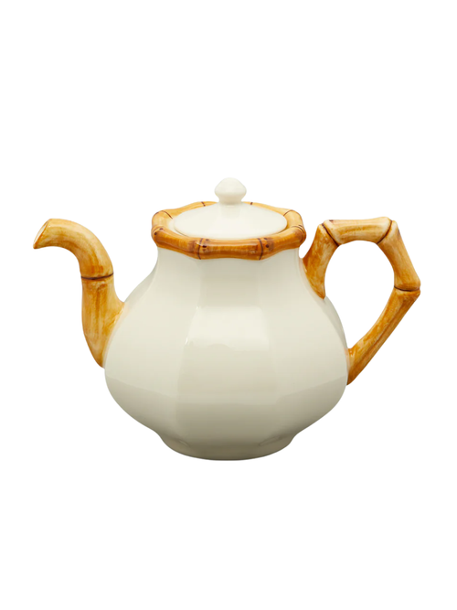Bamboo Hand-Painted Ceramic Teapot