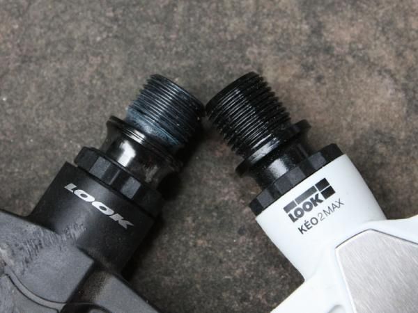 Two millimeters of extra thread on the new K&eacute;O 2 Max spindle allow for pedal washers for riders that need a wider stance width.
