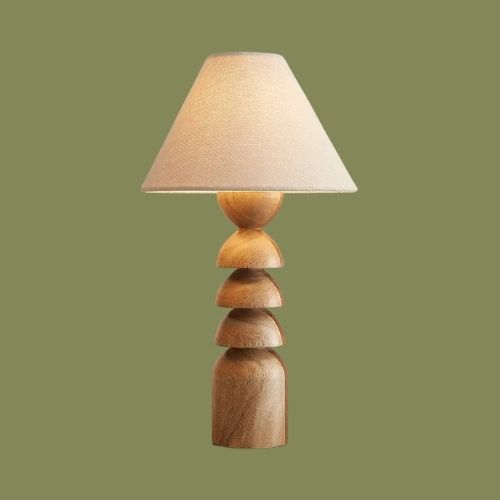 Dunelm, Juniper Stacked Wooden Table Lamp