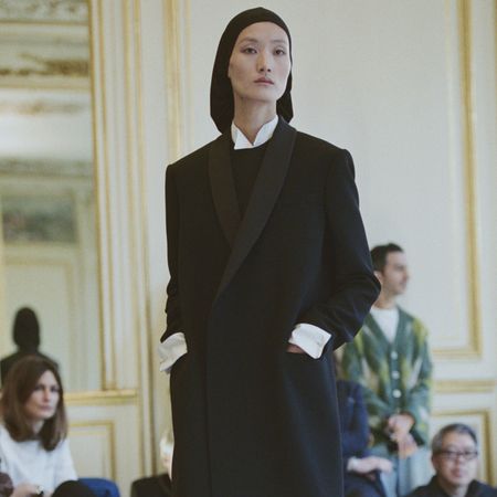 a model walks The Row winter 2025 runway during Paris Fashion Week