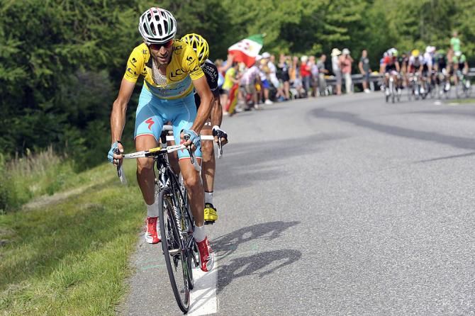 Vincenzo Nibali (Astana) goes on the attack