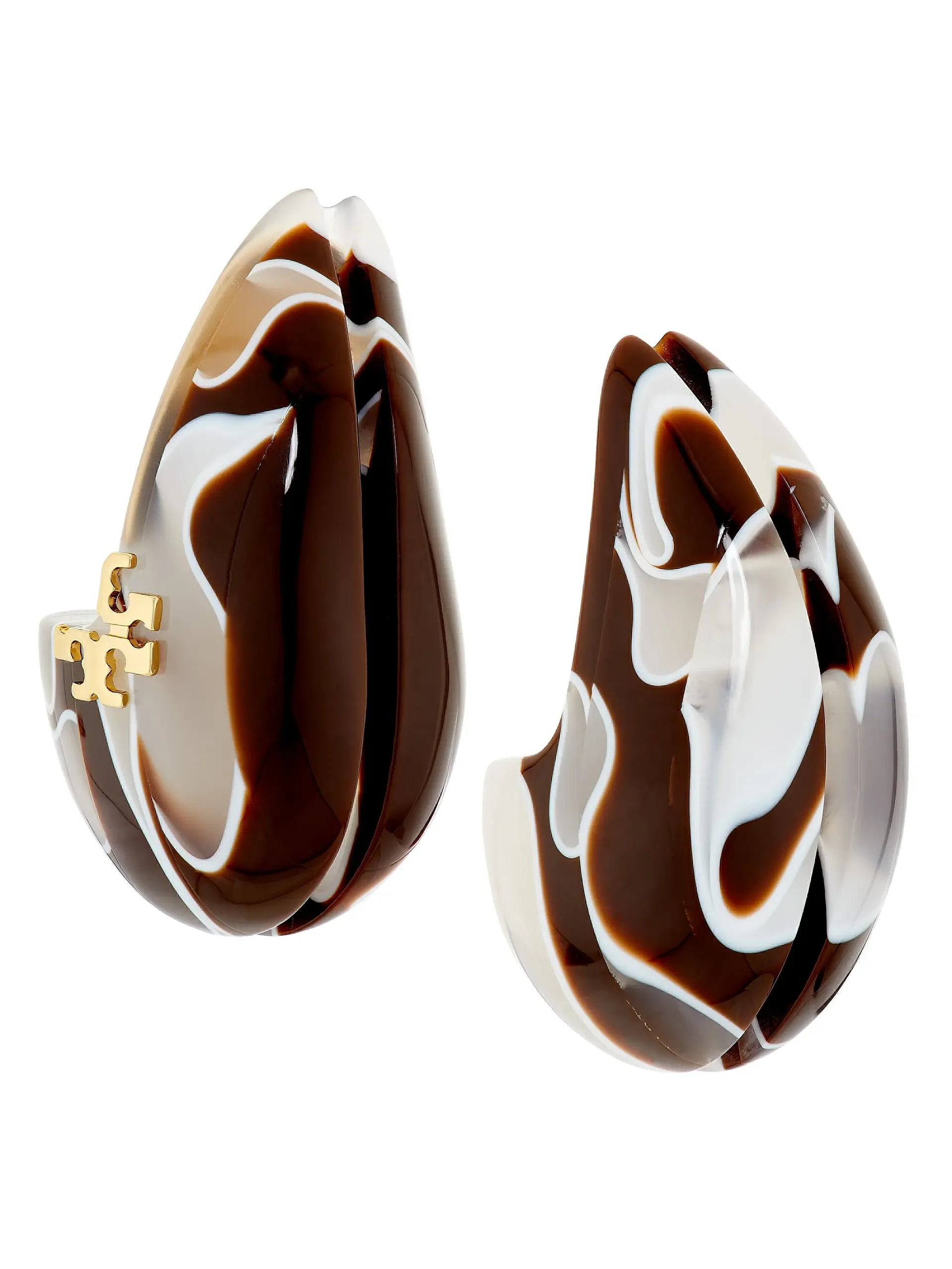 Wave 18k-Gold-Plated & Resin Clip-On Drop Earrings
