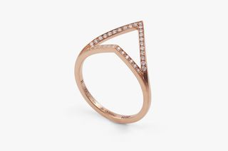 Antifer designer ring with rose, copper and solid gold