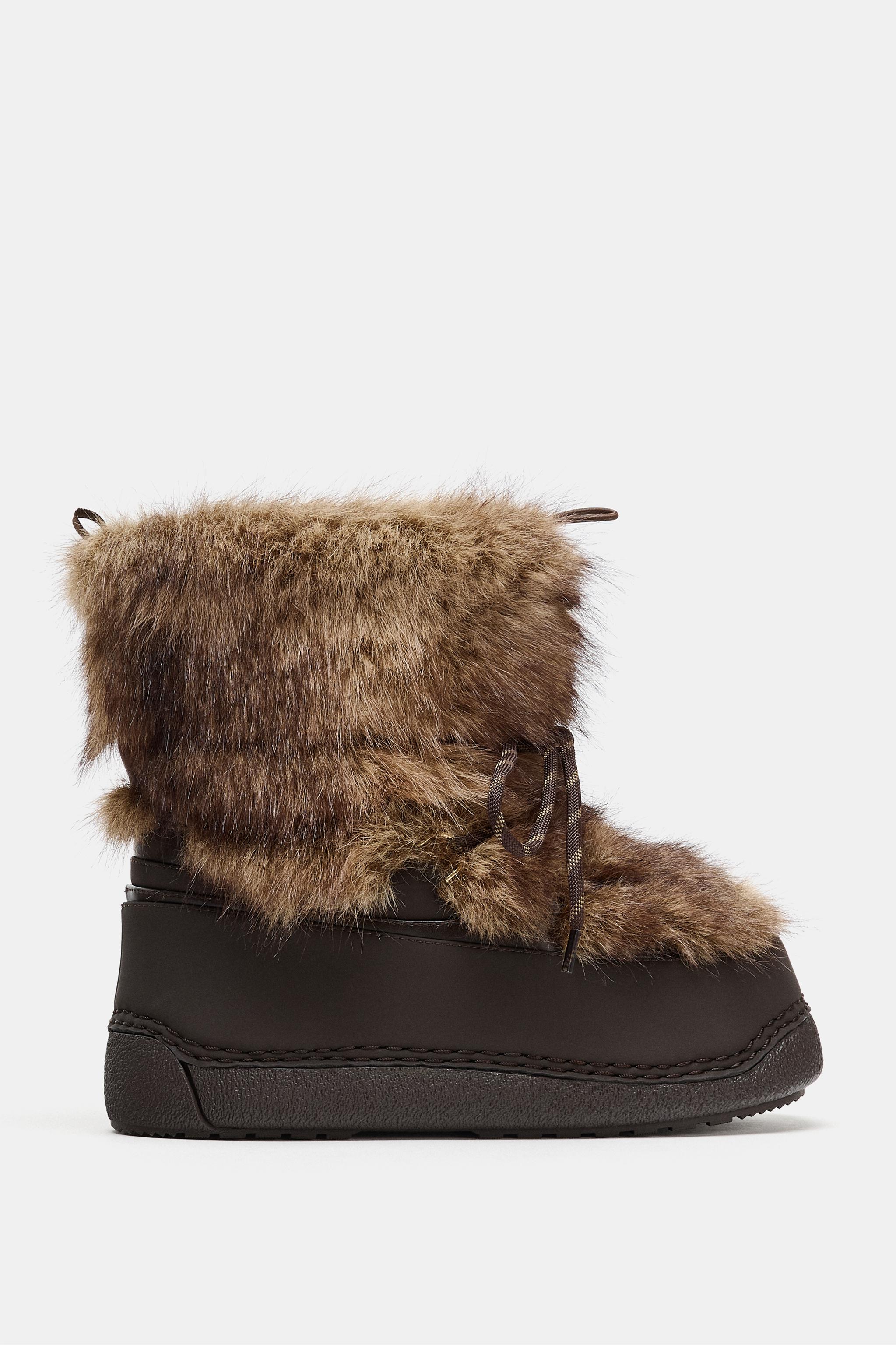 Combined Faux Fur Ankle Boots Ski Collection