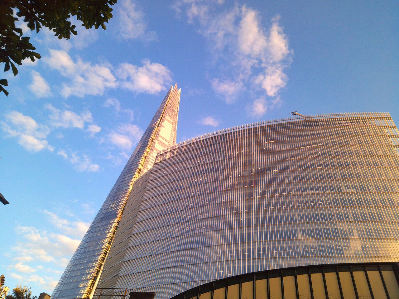 Sample image from Camp Snap CS-Pro digital compact camera showing London's Shard against sunset sky