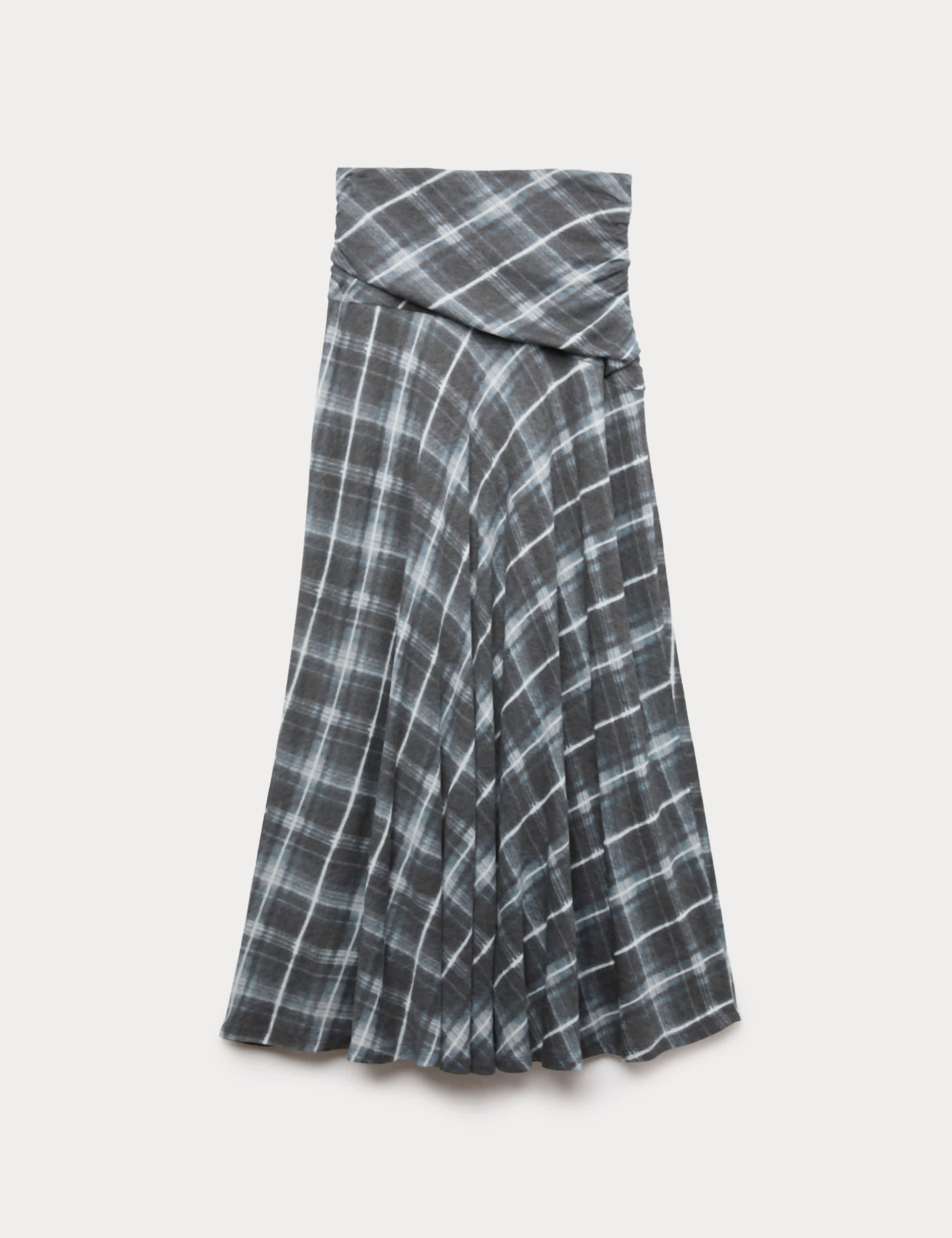 Lyocell Blend Midi A-Line Skirt With Wool