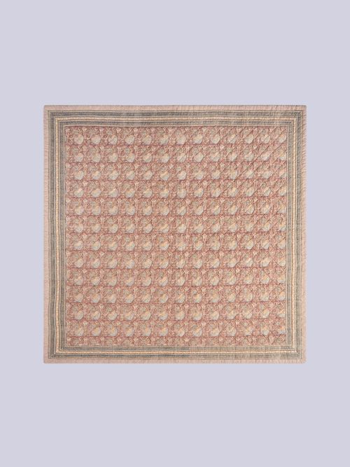 Lotus Block Printed Quilt, Multi