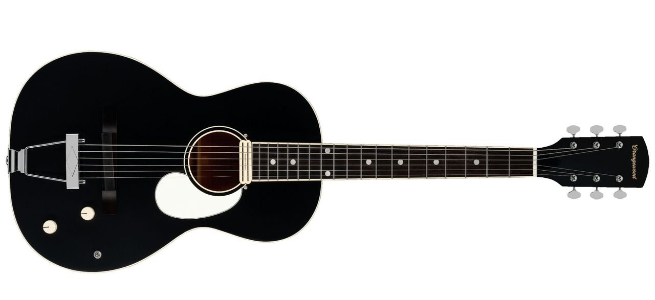 Orangewood Juniper II: the new and improved rubber-bridge acoustic arrives with a refreshed aesthetic that's still super-vintage, and there's a Seymour Duncan pickup too.