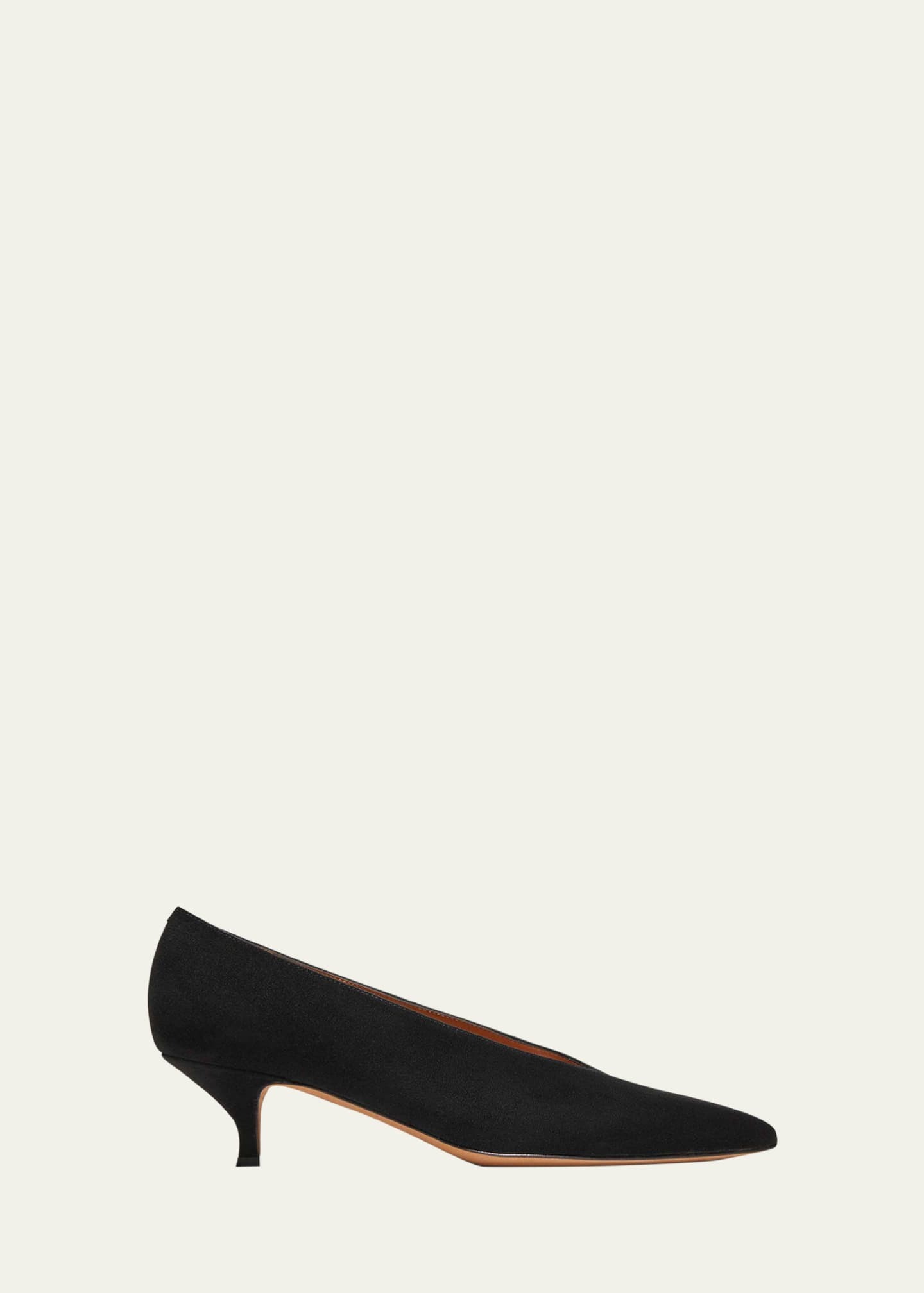Emme Parsons, Veneto Leather Kitten-Heel Pumps