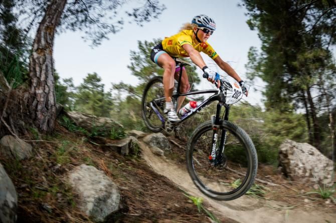 Jolanda Neff on her way to winning the overall at Afxentia