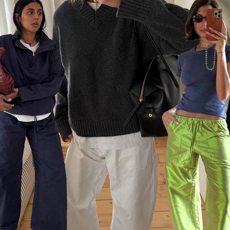 Influencers wearing drawstring pants.