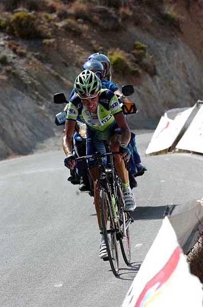 Manuel Beltr&aacute;n (Liquigas) on the final climb which was pretty steep.