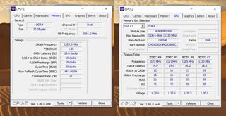32GB of Corsair 2666 RAM installed on the XPS 15 (9570) via CPU-Z.