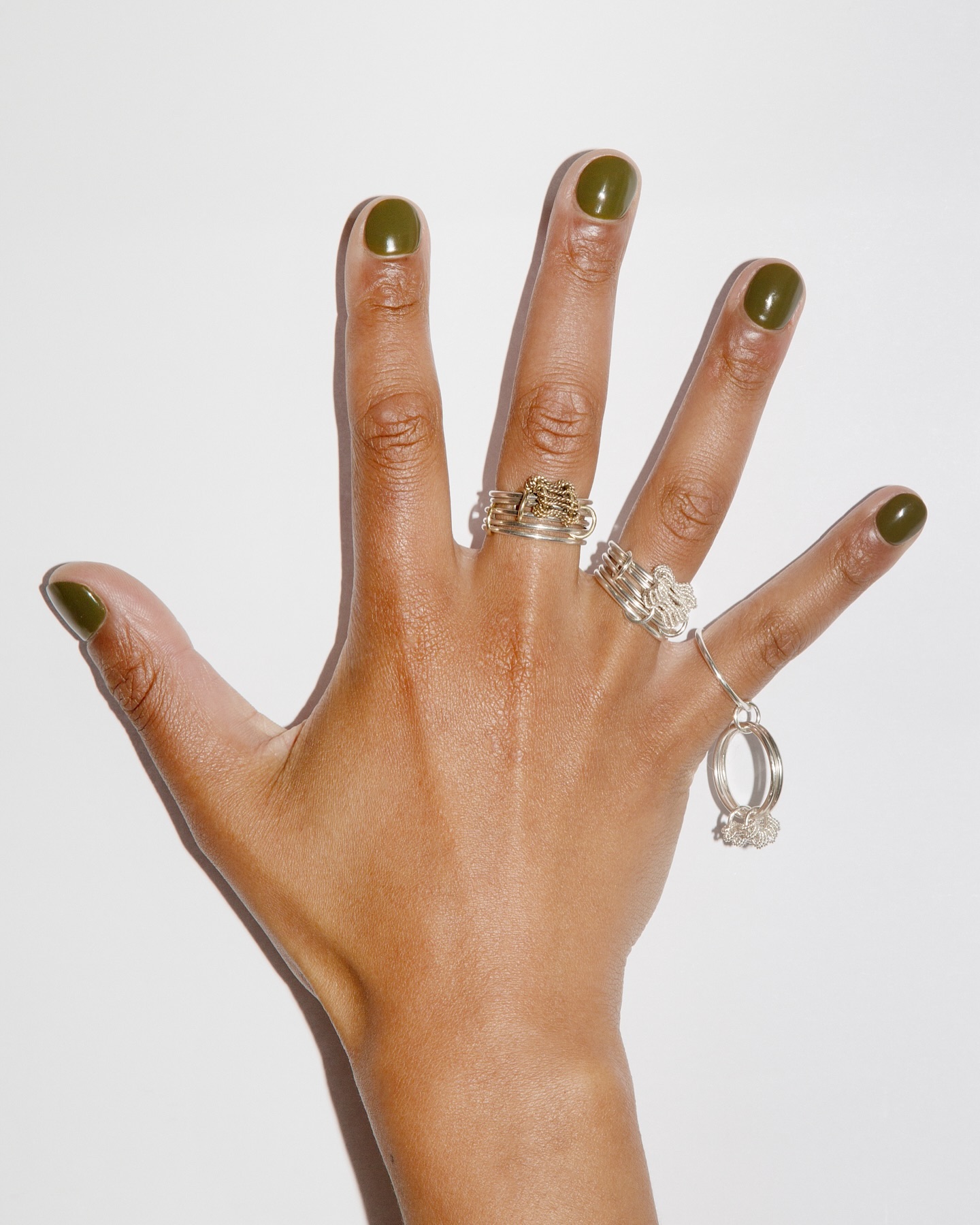 Photo of muted olive nails