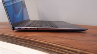 A side view of the ports on the Huawei MateBook 14s