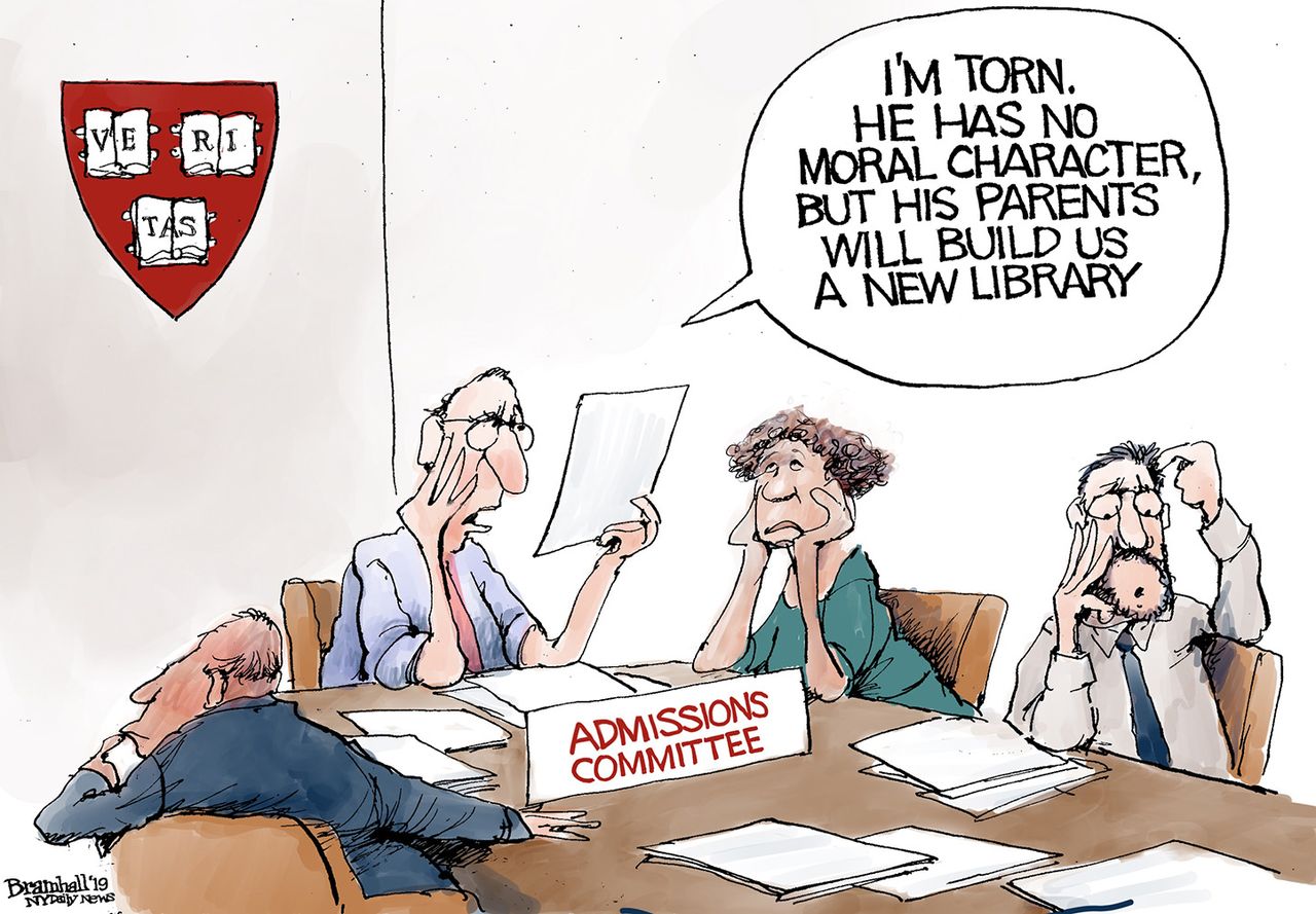 Political Cartoon Harvard Admissions Committee Kyle Kashuv