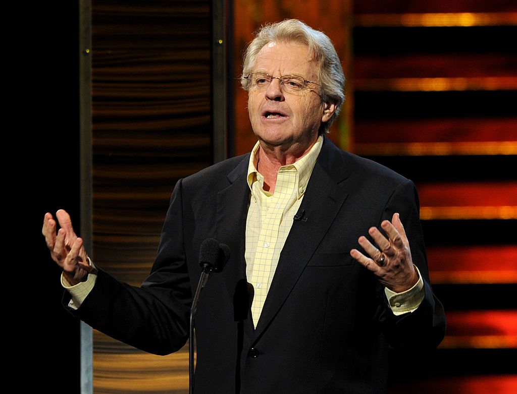 Jerry Springer speaking on stage