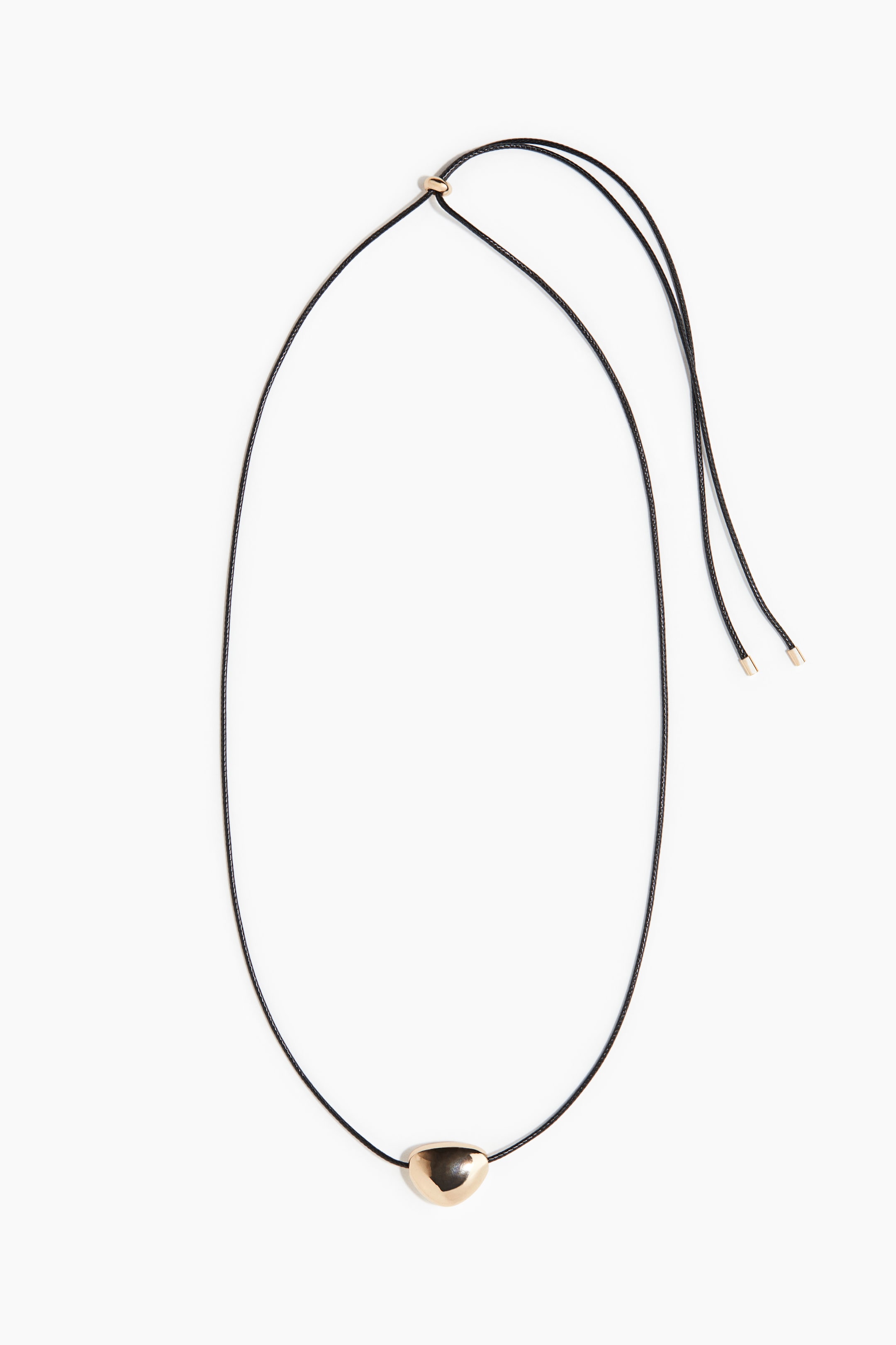 Pendant Cord Necklace - Black/gold-Coloured