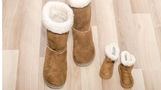 Large and small Ugg boots