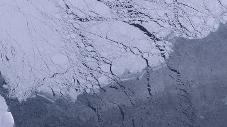 The Filchner-Ronne Ice Shelf in Antarctica.