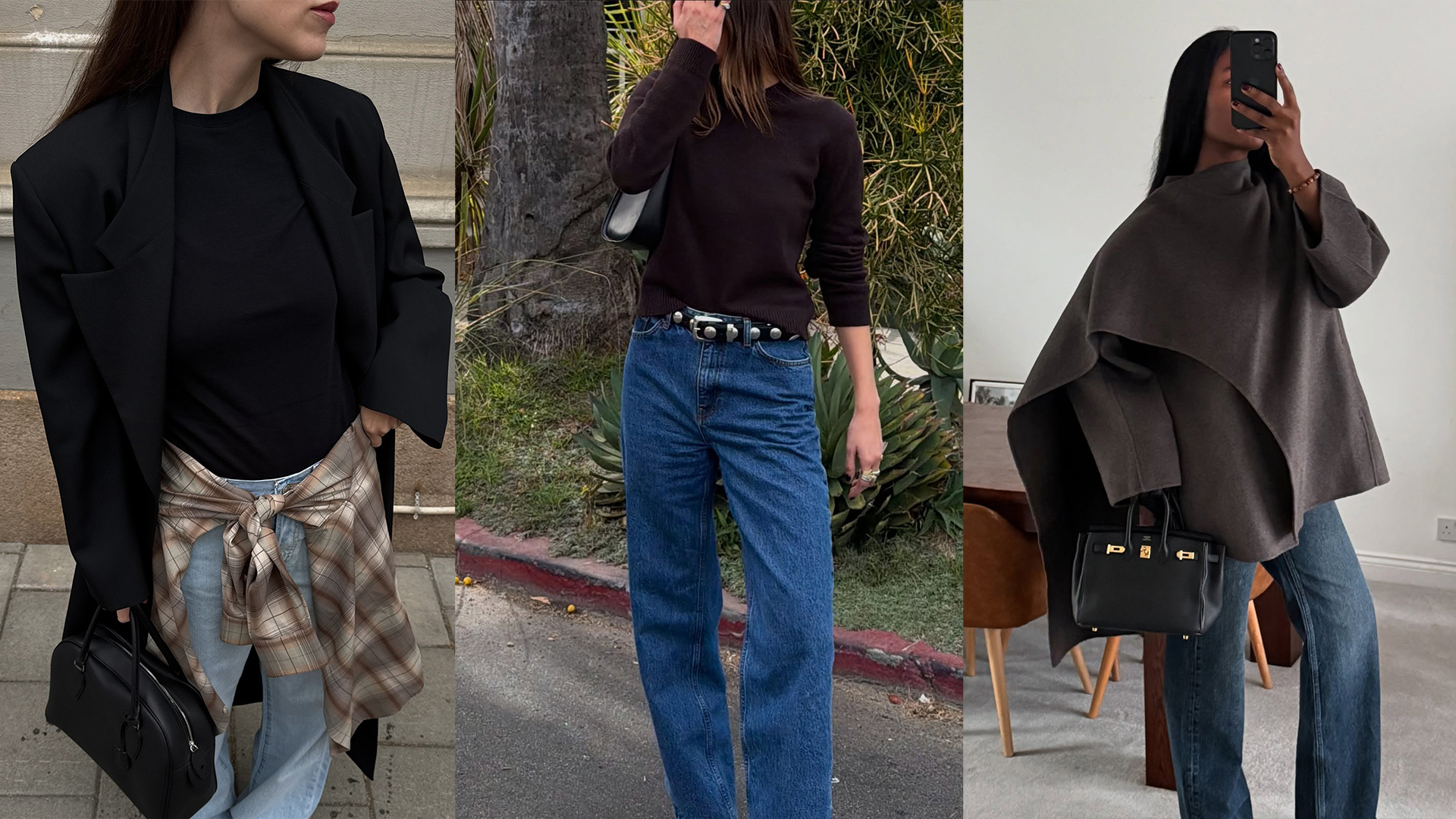 Influencers wearing jeans with low-heel ankle boots