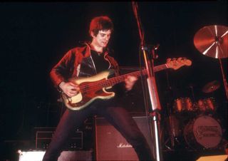 Jean-Jacques Burnel onstage at The Roundhouse, July 4, 1976