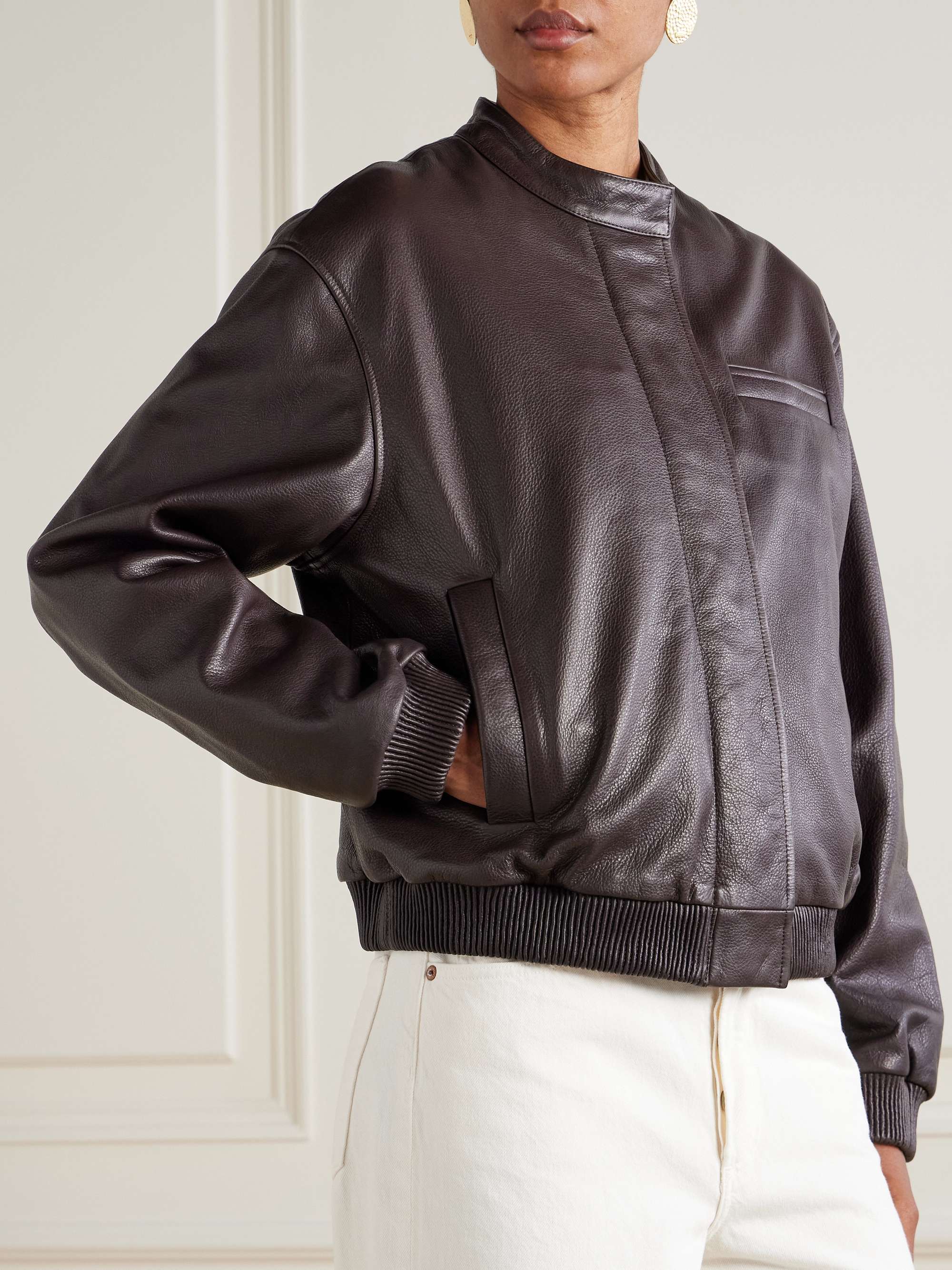 Marlow Textured-Leather Jacket