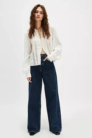 Agolde Dame High Rise Wide-Leg Jeans