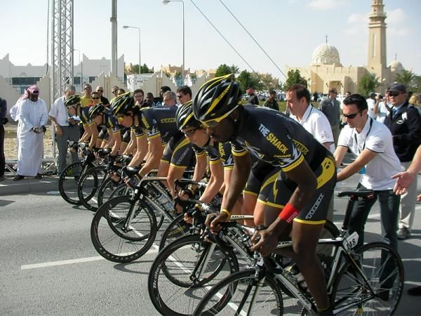 Trek-Livestrong team sets off.