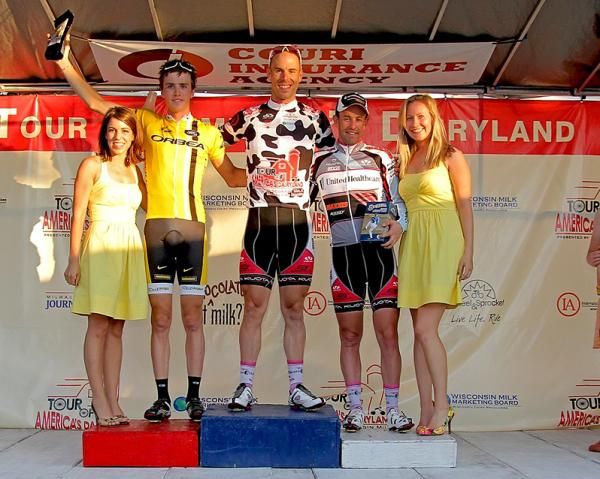 The stage 11 podium (l-r): Mike Northey, Karl Menzies and Hilton Clarke.